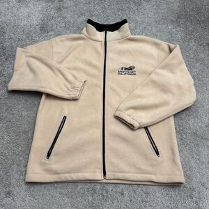 Vintage D&P USA Monterey California Otter Fleece Full Zip Jacket Mens Large Tan